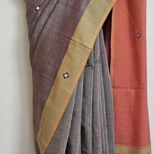 Stiletto Color Bamboo Cotton Saree
