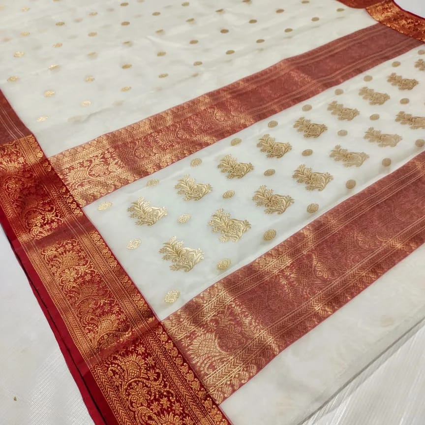 Chanderi Traditional Katan Silk Saree, 6.3 m (with blouse piece) at Rs 8800  in Chanderi