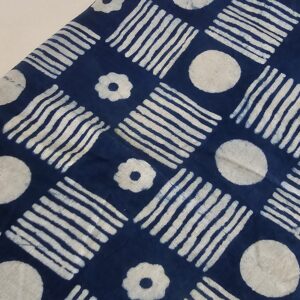 Hand Block Printed Indigo Cotton Fabric
