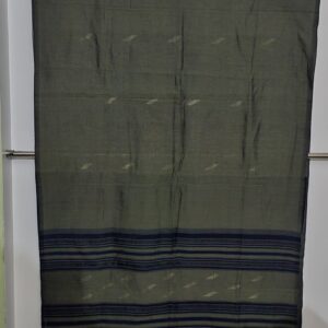 Banana Cotton Handloom Saree in darker shades of green and blue