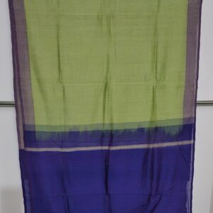 Bamboo Cotton Handloom Saree in shades of green and blue