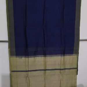 Bamboo Cotton Handloom Saree in shades of navy blue
