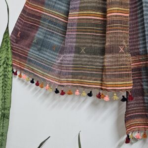 Multicolor Kutch Bhujodi Weave Handloom Cotton Stole