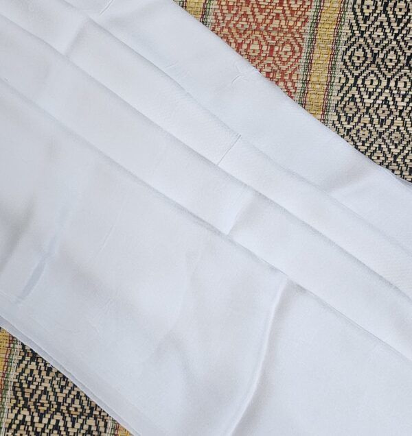 White | Mashru Silk | Fabric - Image 2