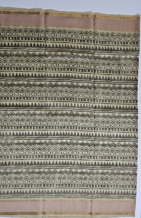 Saree | Handloom-Mangalgiri | Naturally Dyed | Hand Block Printed | Multi-Block Printed - Image 6