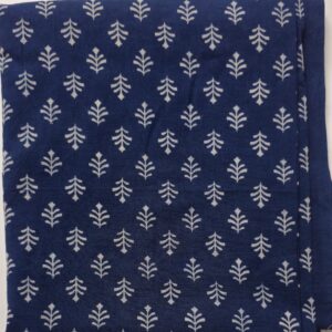 Ajrakh Print| Buti Pattern| Naturally Dyed | Soft Cotton | Indigo Color Fabric
