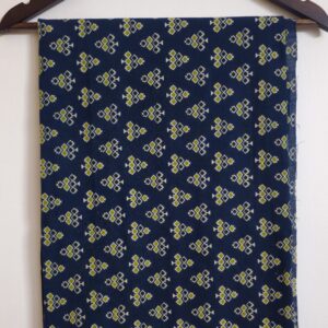 Ajrakh Print | Buti Pattern| Naturally Dyed| Soft Cotton | Indigo Blue Color Fabric