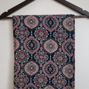 Ajrakh Print |Geometric Pattern| Naturally Dyed| Soft Cotton |Blue & Red color fabric