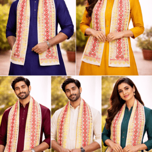 Parimal EcoHub | Bamboo-Silk (Modal) Shawl | Hand Block Printed | Brown Colour | Circle Border