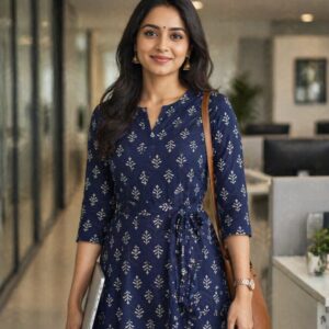 Ajrakh Print| Buti Pattern| Naturally Dyed | Soft Cotton | Indigo Color Fabric